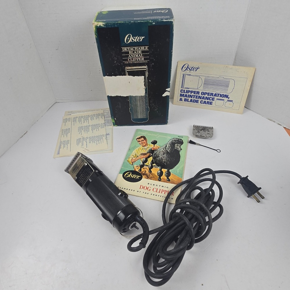 Vtg Oster Golden A5 Animal Clipper Professional Electric Dog Grooming + Extras